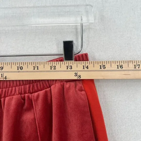 SCOTCH AND SODA The Peaks Velour Crop Track Pants Womens M Red Mid Rise Straight - Picture 15 of 16
